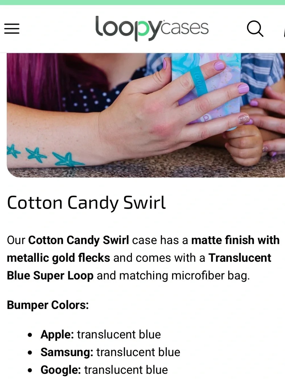 Loopy Cotton Candy Swirl Case